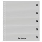 Insteekblad, incl. Tussenblad (Zwart) - 5 vaks indeling: 242 x 50 mm - Transparant - 18 Rings ■ per stuk