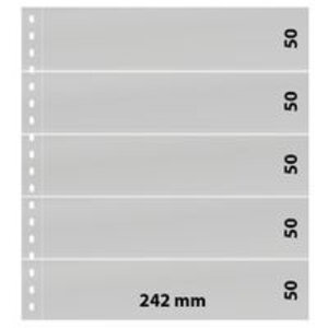 Insteekblad, incl. Tussenblad (Zwart) - 5 vaks indeling: 242 x 50 mm -  - Transparant - 18 Rings