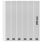 Insteekblad, incl. Tussenblad (Zwart) - 6 vaks indeling: 38 x 290 mm - Transparant - 18 Rings ■ per stuk