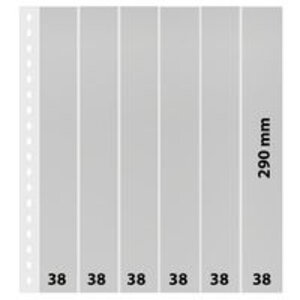 Insteekblad, incl. Tussenblad (Zwart) - 6 vaks indeling: 38 x 290 mm -  - Transparant - 18 Rings