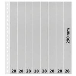 Einsteckblätter, inkl. Hintergrundblatt (Schwarz) - 8 er Einteilung: 28 x 290 mm - Transparent - 18 Ringe