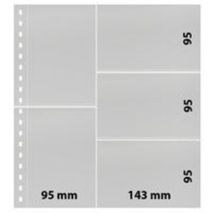 Insteekblad, incl. Tussenblad (Zwart) - 5 vaks indeling: 143 x 95 mm -  - Transparant - 18 Rings
