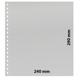 Einsteckblätter, inkl. Hintergrundblatt (Schwarz) - 1 er Einteilung: 240 x 290 mm - Transparent - 18 Ringe