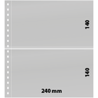 Lindner, OMNIA bladen (18 rings) 2 vaks indeling (240x140) Transparant - afm: 272x296 mm. ■ per 10 st.