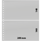 Lindner, OMNIA sheets (18 rings) 2 compartment (240x140) Transparent - dim: 272x296 mm. ■ per  pc.