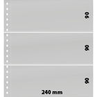 Lindner, OMNIA bladen (18 rings) 3 vaks indeling (240x90) Transparant - afm: 272x296 mm. ■ per 10 st.