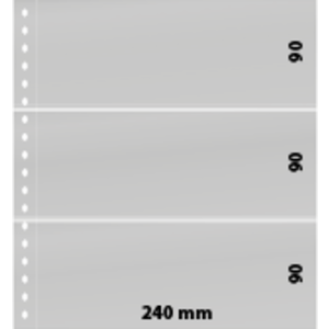 Insert sheets, incl. Background sheet (Black) - 3 compartment(s): 240 x 90 mm - Transparent - 18 Rings