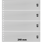 Insteekblad, incl. Tussenblad (Wit) - 4 vaks indeling: 240 x 65 mm - Transparant - 18 Rings ■ per stuk