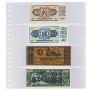 Insteekblad, incl. Tussenblad (Wit) - 4 vaks indeling: 240 x 65 mm -  - Transparant - 18 Rings