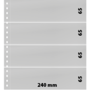 Insteekblad, incl. Tussenblad (Zwart) - 4 vaks indeling: 240 x 65 mm -  - Transparant - 18 Rings