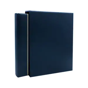 Album Favorit (Skai), excl. feuilles et sans boite de protection - Bleu cobalt - 14 Anneaux - Dim: 305 x 315 x 50 mm