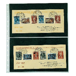 Einsteckblätter mit Einlege, Völlig transparent 2-seitige Verwendung - 2 Fächer horizontal, Garant - 14 Ringe - Fach abm: 125x55 mm.