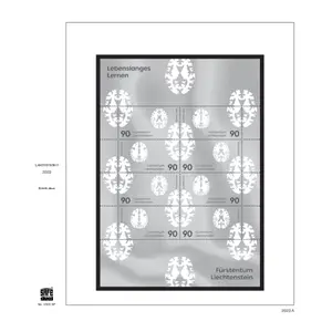 Supplement year: Dual, Liechtenstein, Year 2023, Miniature sheets - 14 Rings preprint sheets (champagne colored)