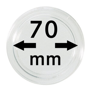 Coin Capsules Round - suitable for coins Ø 70 mm.