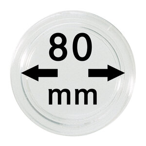Coin Capsules Round - suitable for coins Ø 80 mm.