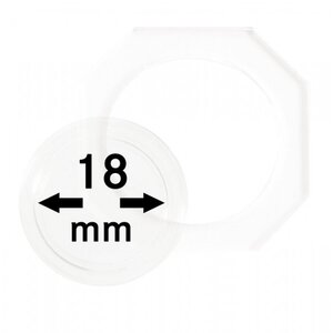 Capsules pour monnaies, 8 angles Ø interne 18 mm.  - OCTO ■ par 2 pcs.