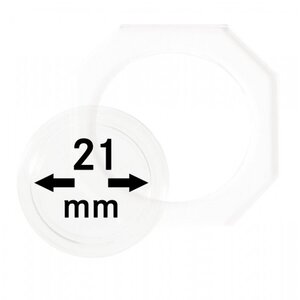 Coin Capsules, 8 angular - Internal Ø 21 mm.  - OCTO ■ per 2 pcs.