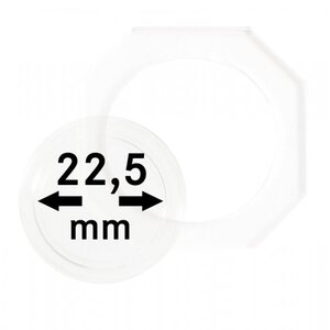 Coin Capsules, 8 angular - Internal Ø 22,5 mm.  - OCTO ■ per 2 pcs.