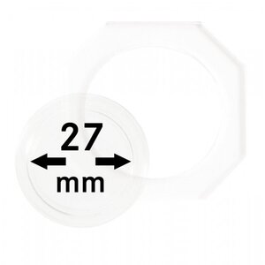 Münzkapseln, 8 eckig - Innen Ø 27 mm.  - OCTO ■ pro 2 Stk.
