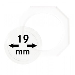 Coin Capsules, 8 angular - Internal Ø 19 mm.  - OCTO ■ per 2 pcs.