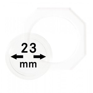 Münzkapseln, 8 eckig - Innen Ø 23 mm.  - OCTO ■ pro 2 Stk.