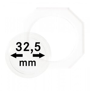 Coin Capsules, 8 angular - Internal Ø 32,5 mm.  - OCTO ■ per 2 pcs.