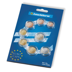 Coin Capsules Round - suitable for complete Euro coin set (8 pcs).
