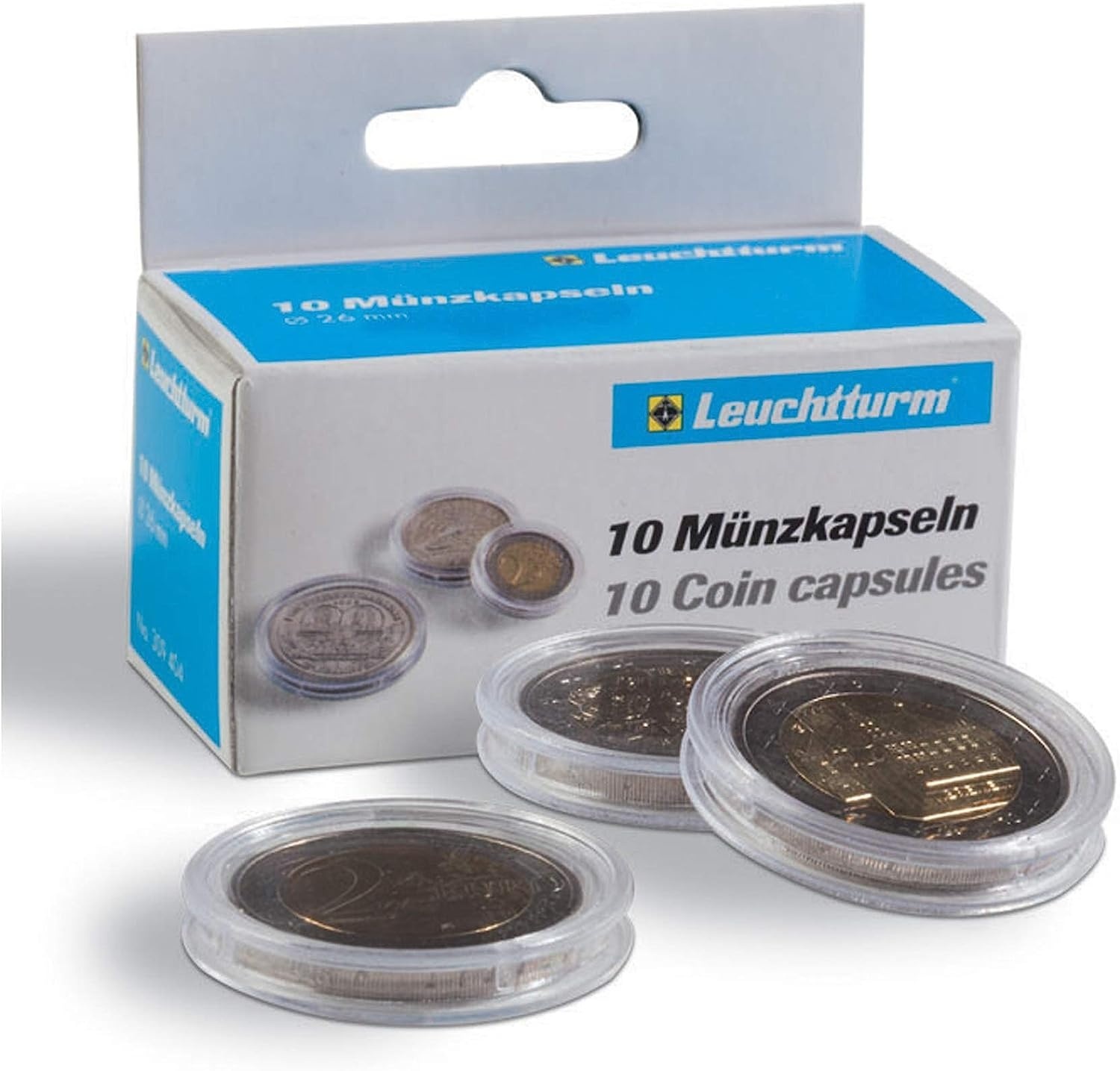 Lot de 100 capsules de monnaie de 30 mm - Transparent - Avec boîte de rangement - Porte-pièces de monnaie - 5 tailles - Anneaux en mousse souple (17/20/25/27/30 mm