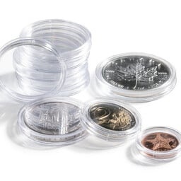 Lot De 10 Capsules Rondes Pour Pièces De Monnaie 38 Mm – Leuchtturm, Plastique Anti-Rayure, Ouverture Facile