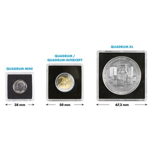 Coin Capsules Square - suitable for coins Ø 35 mm. - QUADRUM