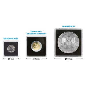 Coin Capsules Square - suitable for coins Ø 38 mm.
