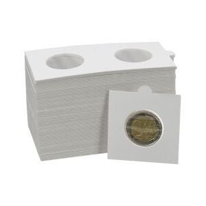 Coin holders (50x50 mm.) Self-adhesive  - 32.5 mm. White