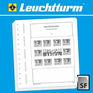 Supplement year: 2023 - Germany, type: H - sheets for Booklets (11 pcs.) - Leuchtturm, preprint sheets (champagne colored)