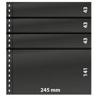 Insert sheets - 4 compartment(s): 245 x 31/31/31/141 mm - Omnia (081P) - Black - 18 Rings ■ per 10 pcs.