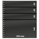 Lindner, OMNIA sheets (18 rings) 4 compartment (245x41, 245x43) Black - dim: 272x296 mm. ■ per  pc.