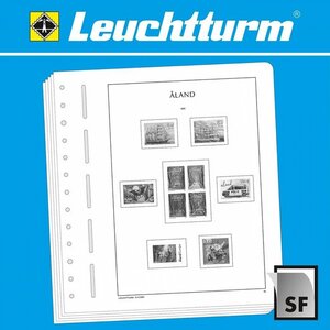 Supplement year: 2023 - Aland  - Sheets for basic album (2 pcs.) - Leuchtturm,  preprint sheets (champagne colored)