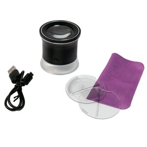 Loupe à poser, avec échelles de mesure, Facteur de grossissement 30x, Diamètre de l'objectif  Ø 30 mm.