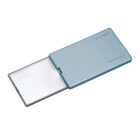 Pocket magnifier, Pull Out, Magnification factor  4x, Lens dimension 82x50 mm. - with LED - Dim: 86 x 54 x 5 mm. ■ per  pc.