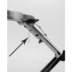 Tischlupe mit verstellbarem Arm, Vergrößerungsfaktor 2x, Linsendurchmesser Ø 120 mm.