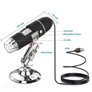Digital Microscope USB, Chromed base, Magnification factor 20x - 500x