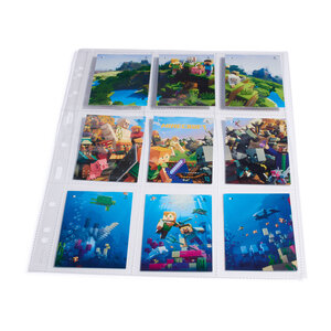 Insert sheets, Fully transparent - 3x3 compartments horizontal, Grande Easy - type 3/3.C - 4 Rings - Pocket dim: 68x98 mm.