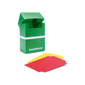 Deck Box, pour cartes TGC  (incl. 2 cartes rouges et 2 cartes jaunes)Football - convient pour 100 cartes - en couleur