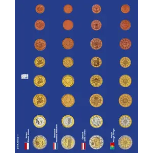 TOPset, Supplement - Euro coin sets - MC, NL, AT, PT - without capsules - Sheet 3 - Transp/blue preprint sheet - dim: 185 x 230 mm.