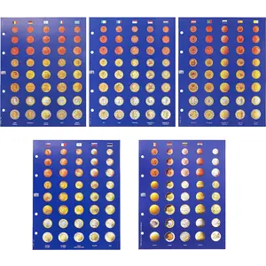 TOPset, Supplement - Euro coin sets - SM, ES, VA, SL- without capsules - Sheet 4 - Transp/blue preprint sheet - dim: 185 x 230 mm.
