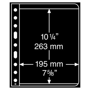 Insteekbladen, Zwart 2-zijdig gebruik - 1 vak horizontaal, Vario - type 1.S - 4 Rings - Vak afm: 195x263 mm. (licht gebruikt artikel)