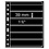 Insert sheets, Black 2-sided use - 6 compartments horizontal, Vario plus - type 3.S - 4 Rings - Pocket dim: 195x39 mm. (Lightly used article)
