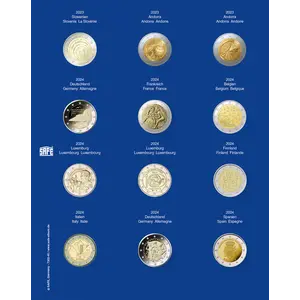 TOPset, Nachtrag - 2 Euro-Münzen in Kapseln - 2024 Blatt 45- Transp/blauem Deckblatt - Abm: 185 x 230 mm.