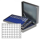 Coincase, Nera XL- 3 Trays - for 18 Euro coin sets, without capsules - Black/Blue - dimensions: 310x255x82 mm. ■ per pc.