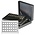 Coincase, Nera XL- 3 Trays - for 15 Euro coin sets in capsules - Black/Black - dimensions: 310x255x82 mm. ■ per pc