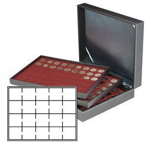 Coffret Numismatique, Nera XL- 3 Plateaux - pour 60 Capsules (50x50 mm)